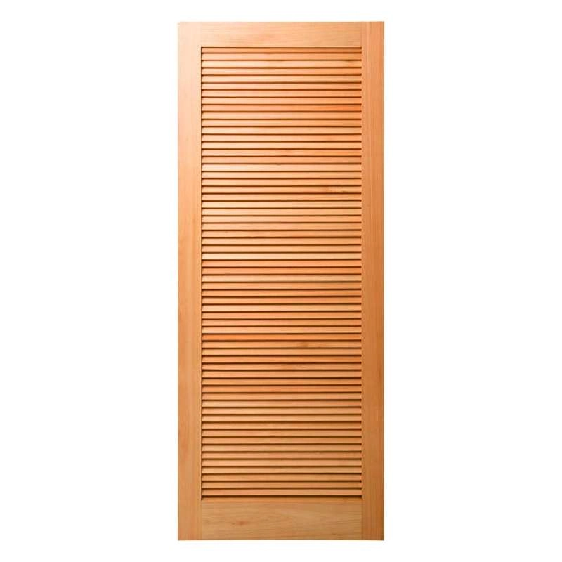 Porta Montada Pm09 Veneziana Em Madeira Maciça Eucalipto Cruzeiro 82cm X 210cm