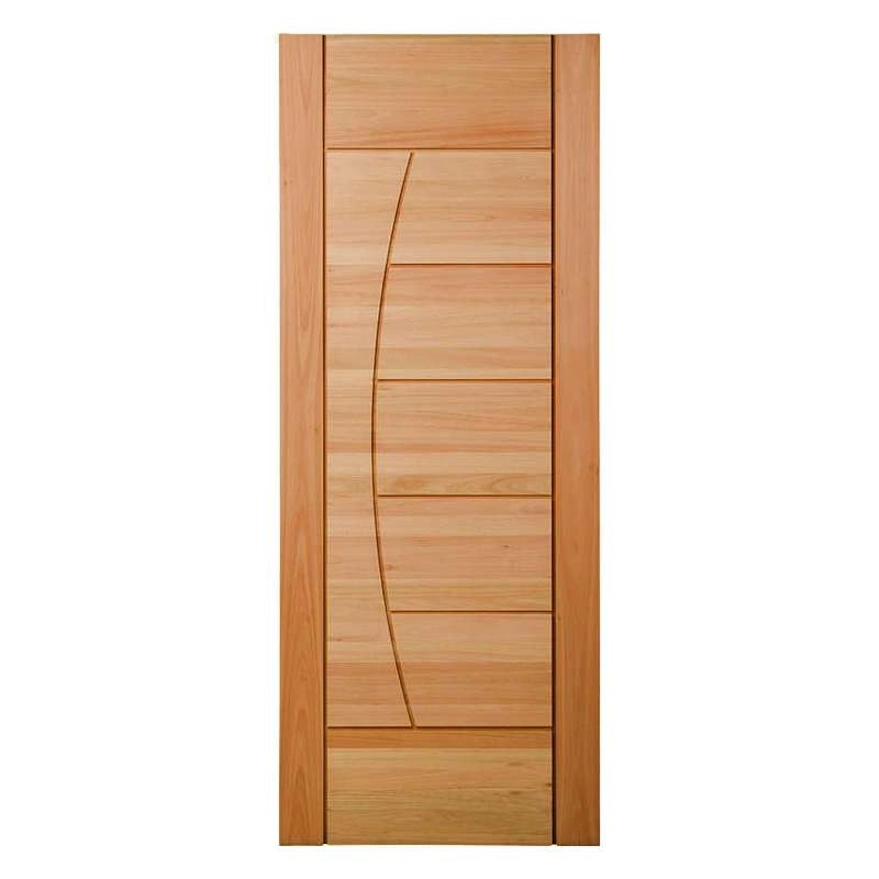 Porta Montada Pm78 Solar Em Madeira Maciça Eucalipto Cruzeiro 62cm X 210cm