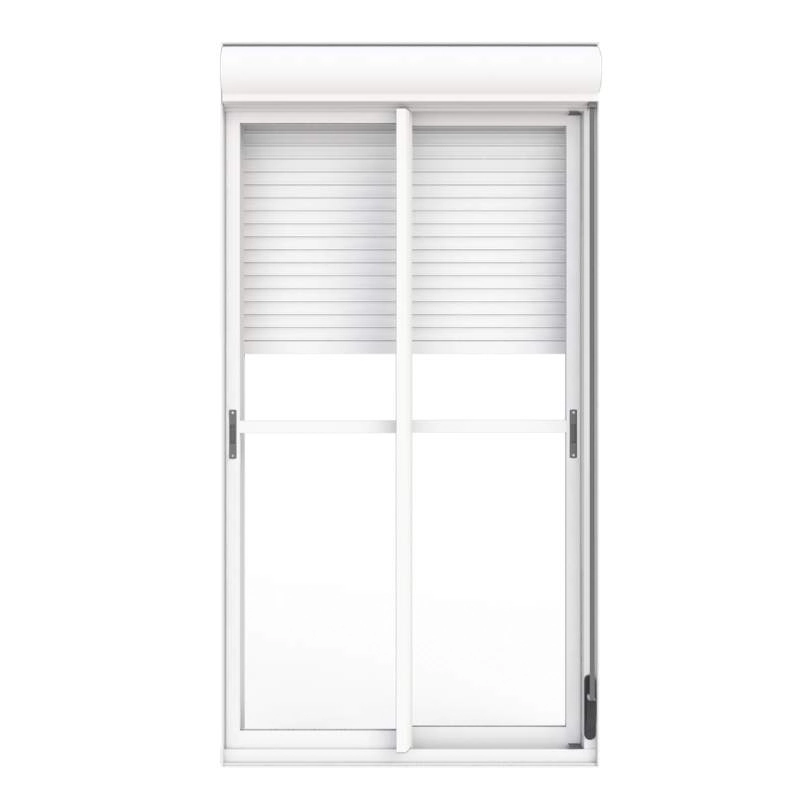 Porta Integrada Em Alumínio Allora 230x100x14,5cm Branco 2 Folhas Com Vidro Alumasa