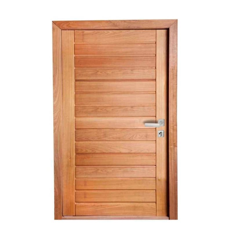 Porta Completa Ad01 Em Madeira Maciça Tauari 70cm X 210cm