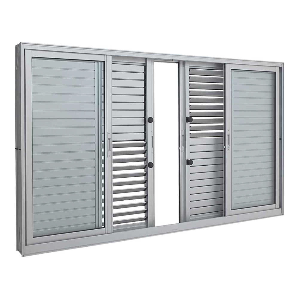 Janela Veneziana Multiflex Em Alumínio 100 X 150 X 14 Cm 6 Folhas Aluminium Sasazaki