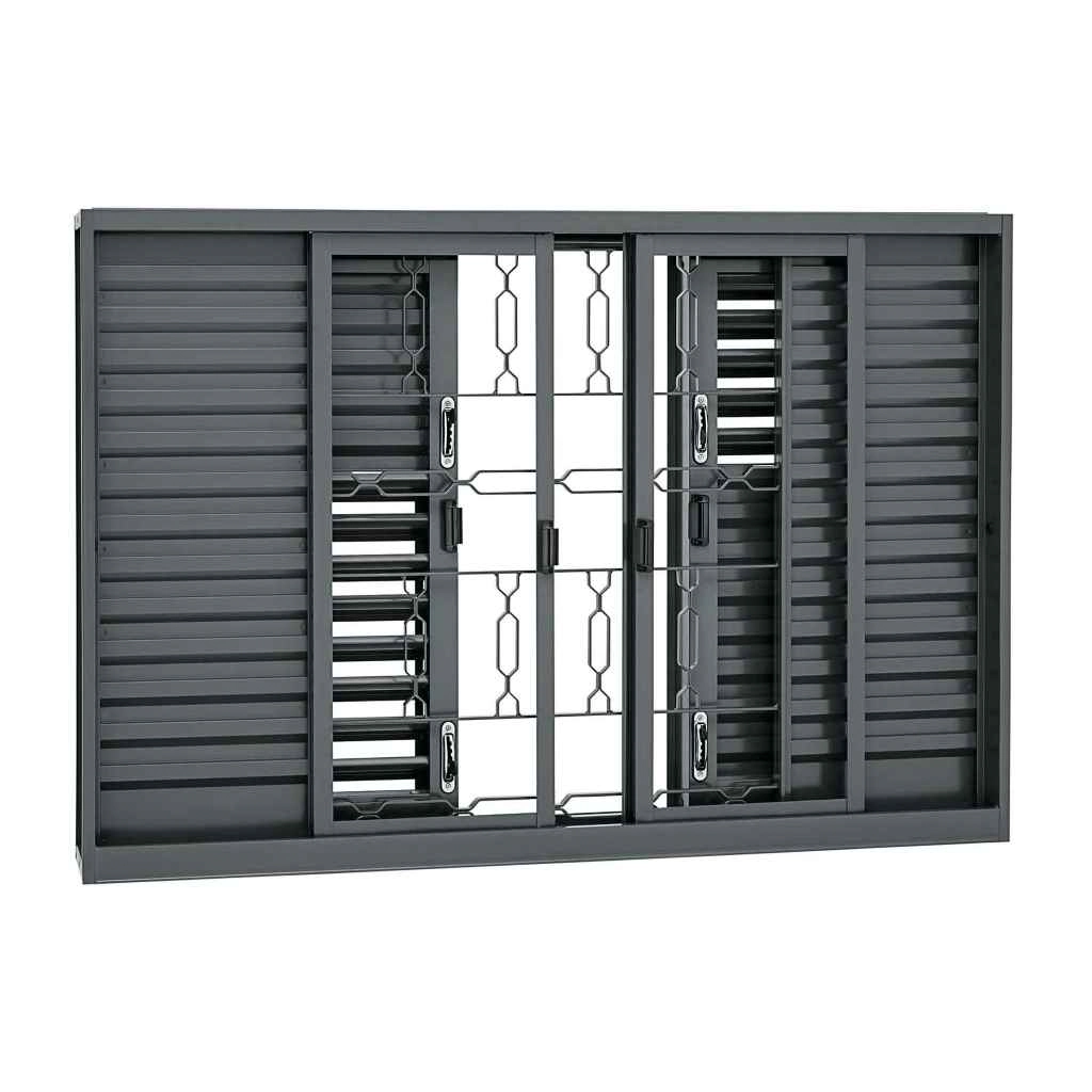 Janela Veneziana Multiflex Grade Elo Em Aço 120 X 200 X 16 Cm 6 Folhas Silenfort Sasazaki