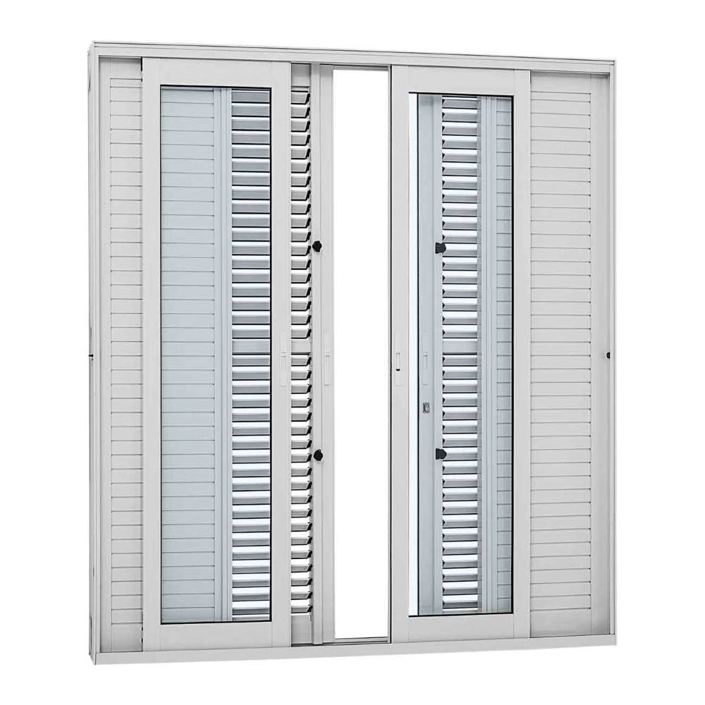 Porta Balcão De Correr Em Alumínio Multiflex 216 X 200 X 17,5 Cm 6 Folhas Aluminium Sasazaki