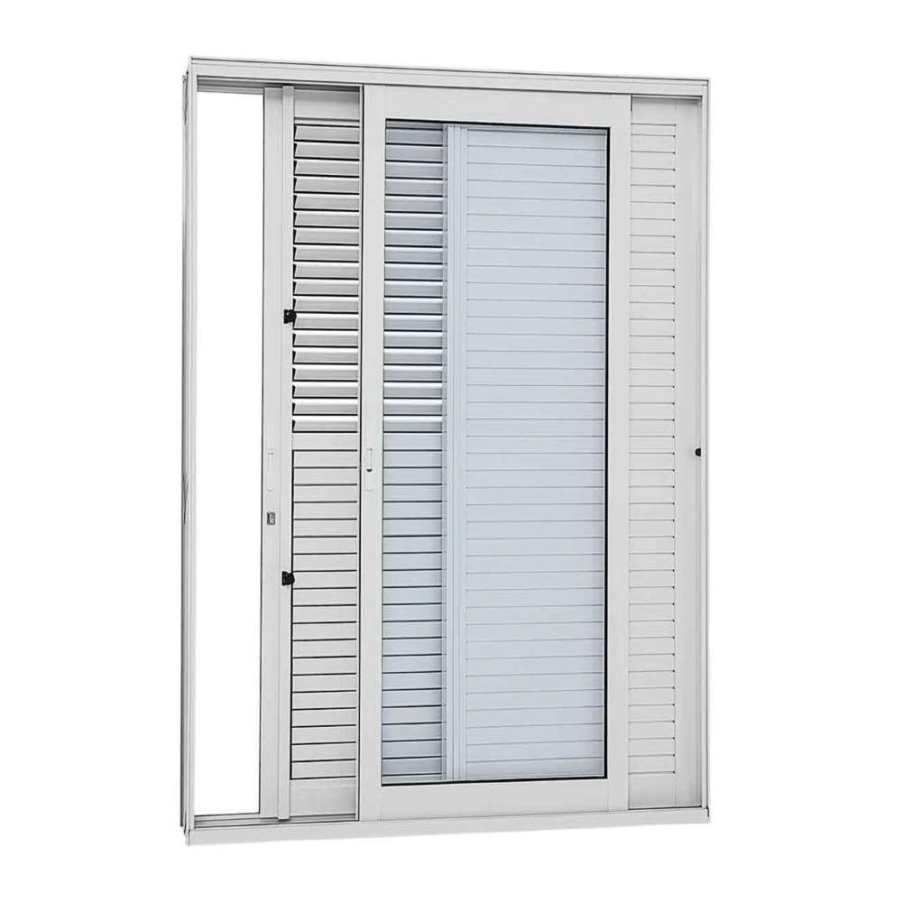 Porta Balcão De Correr Em Alumínio Multiflex 216 X 160 X 17,5cm 3 Folhas Esquerda Aluminium Sasazaki