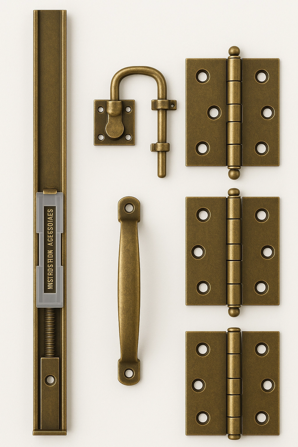 Kit De Ferragens Ouro Velho Para Porta Camarão