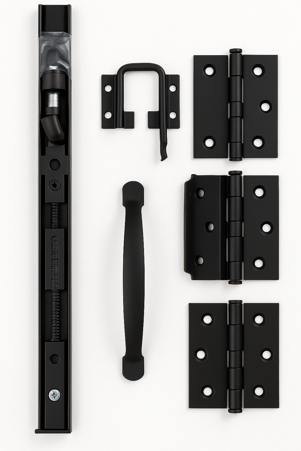 Kit De Ferragens Preto Para Porta Camarão