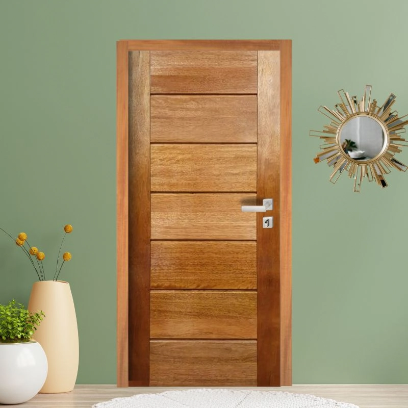 Porta Completa Bbb Em Madeira Maciça Cedro Arana 90cm X 210cm