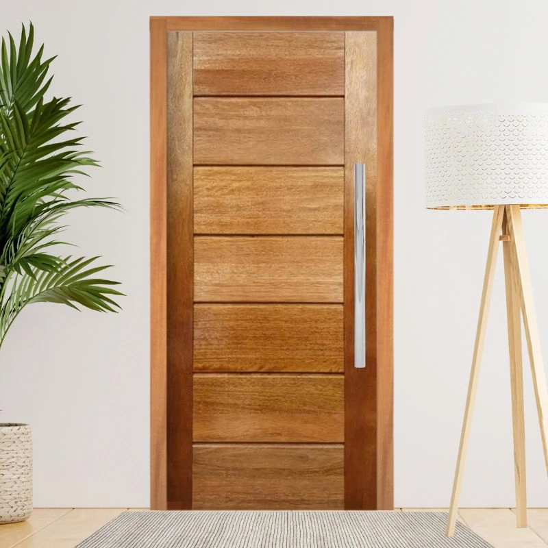 Porta Completa Pivotante Bbb Em Madeira Maciça Cedro Arana 112cm X 210cm