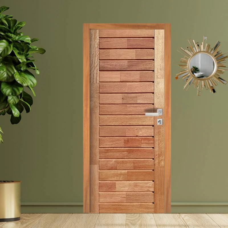 Porta Completa Comercial Em Madeira Maciça Cedro Arana 72cm X 210cm