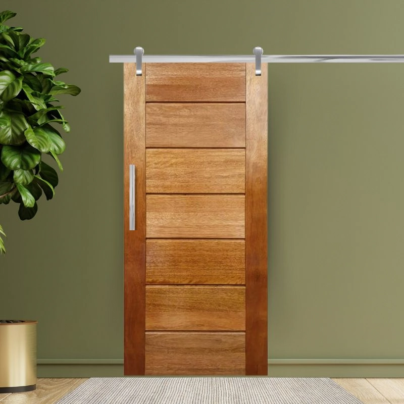 Porta De Correr Completa Bbb Em Madeira Maciça Cedro Arana 102cm X 210cm