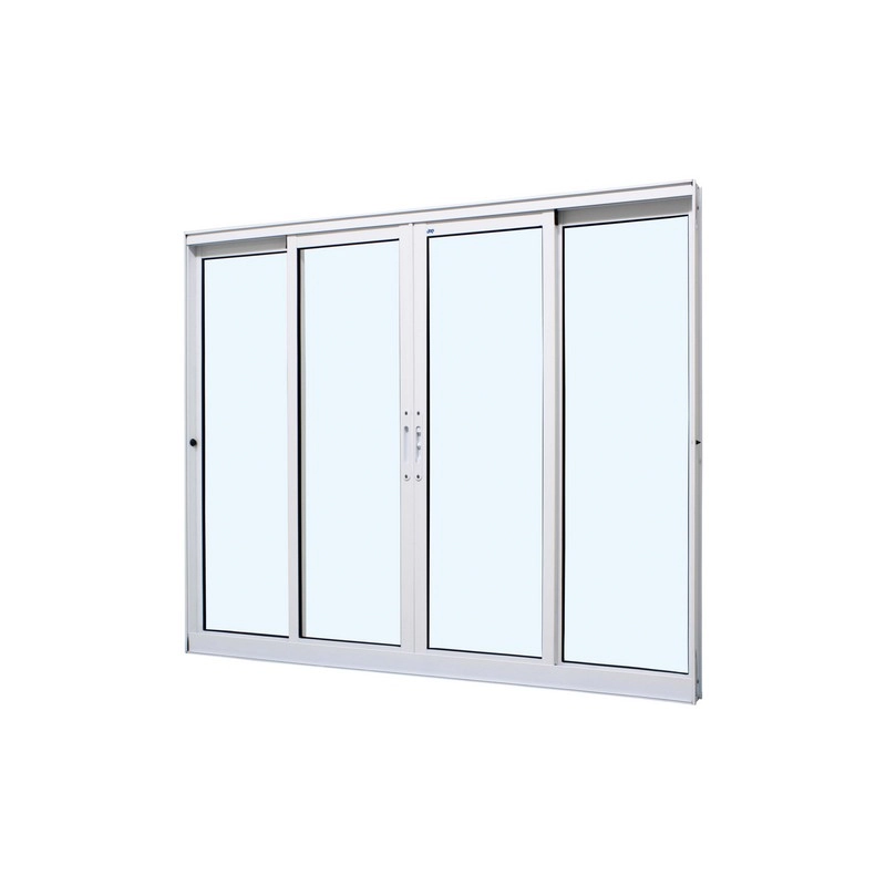 Janela De Correr Em Alumínio Branco Caribe Max 100x200x6cm 4 Folhas Jap