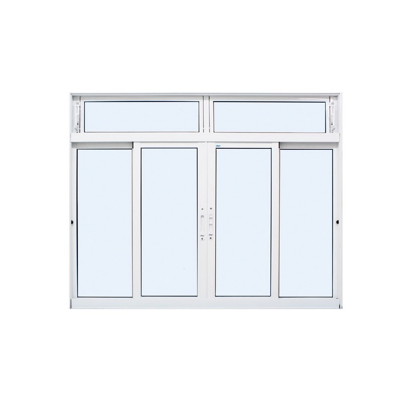 Janela De Correr Em Alumínio Branco Caribe Max 120x200x6cm 4 Folhas C/ Bandeira Jap