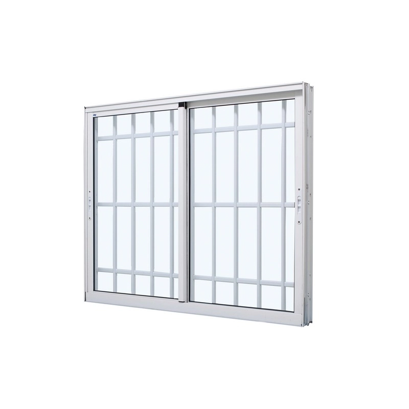 Janela De Correr Em Alumínio Branco Caribe Max 100x120x10,2cm 2 Folhas Móveis Grade Jap