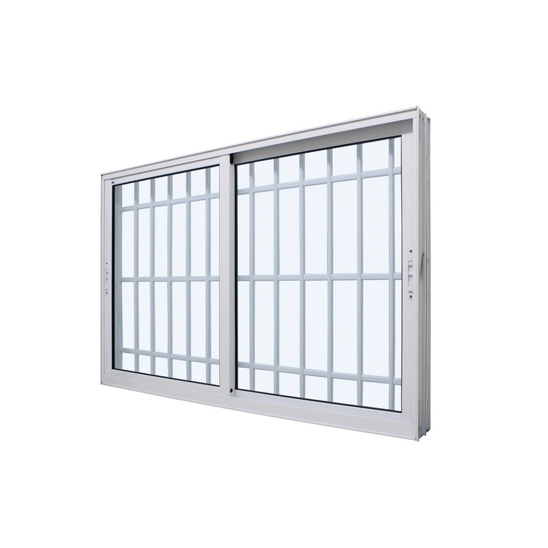 Janela De Correr Em Alumínio Branco Perfecta Max 100x120x12,4cm C/ Grade 2 Folhas Móveis Jap