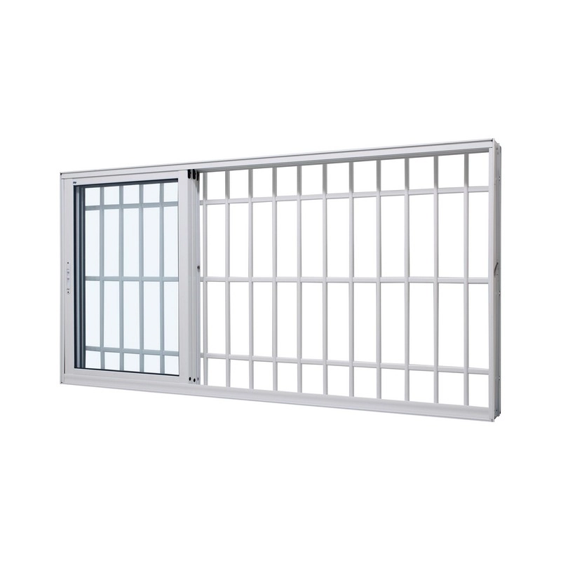 Janela De Correr Em Alumínio Branco Perfecta Max 120x150x16cm C/ Grade 3 Folhas Móveis Jap