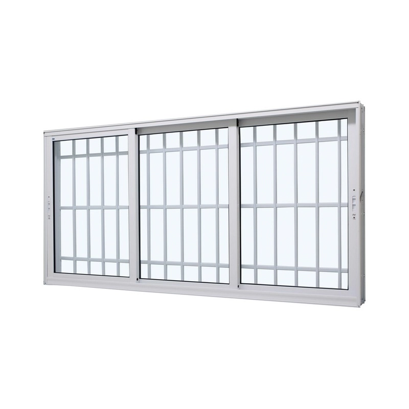 Janela De Correr Em Alumínio Branco Perfecta Max 60x240x16cm C/ Grade 3 Folhas Móveis Jap