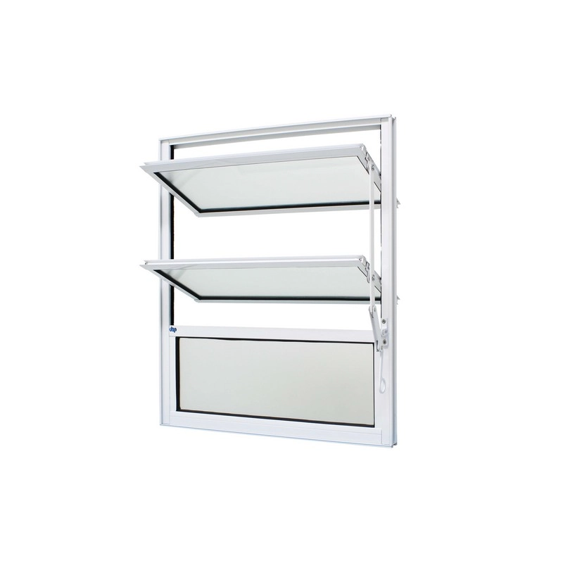 Janela Basculante Em Alumínio Branco Duraline Fix 60x80x3cm 3 Folhas Jap