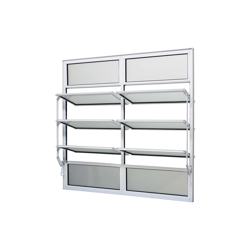 Janela Basculante Em Alumínio Branco Duraline Fix 100x120x2,8cm 10 Folhas Jap