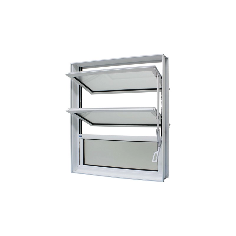 Janela Basculante Em Alumínio Branco Caribe Max 60x40x6cm 3 Folhas Jap