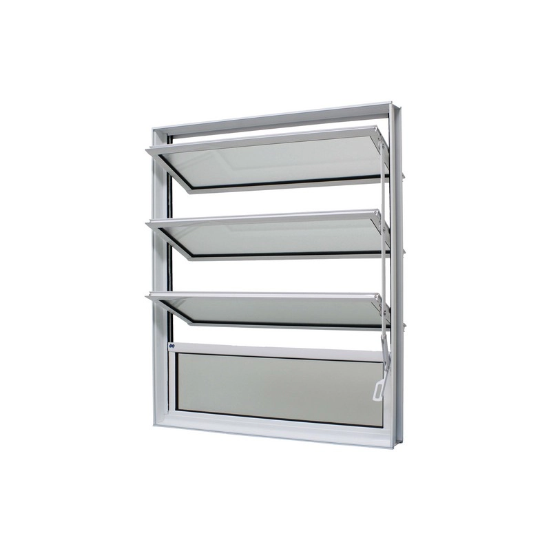 Janela Basculante Em Alumínio Branco Caribe Max 80x100x6cm 4 Folhas Jap