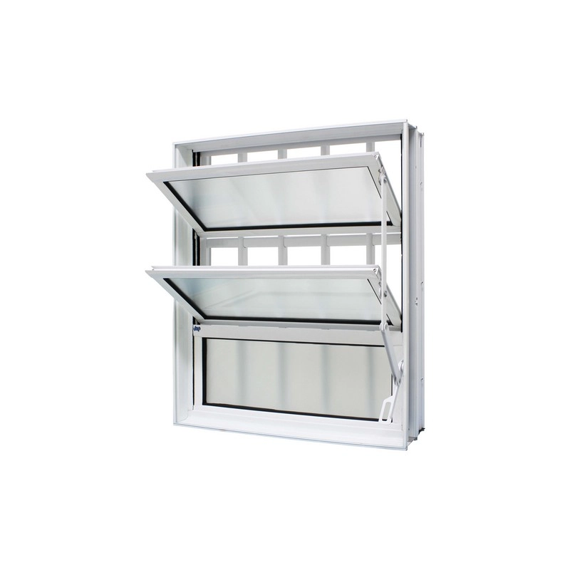 Janela Basculante Em Alumínio Branco Caribe Max 60x80x10,2cm 3 Folhas Grade Jap