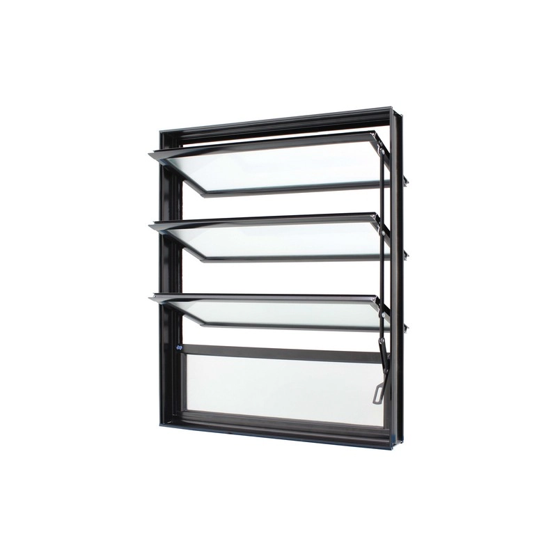 Janela Basculante Em Alumínio Preto Caribe Max 80x80x6cm 4 Folhas Jap
