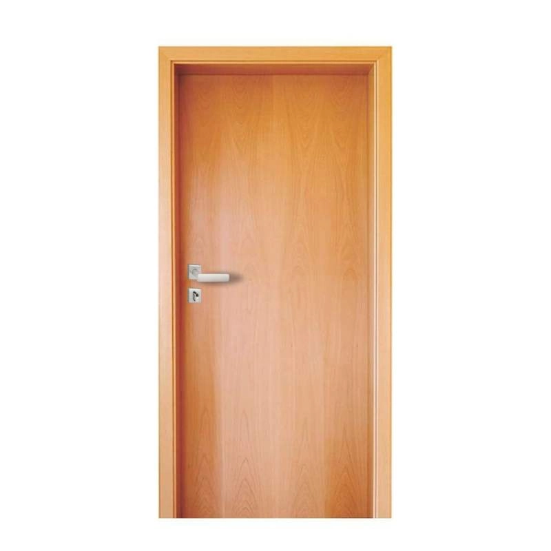 Porta Completa Lisa Em Madeira Semi Sólida 210x80 C/ Batente E Fechadura