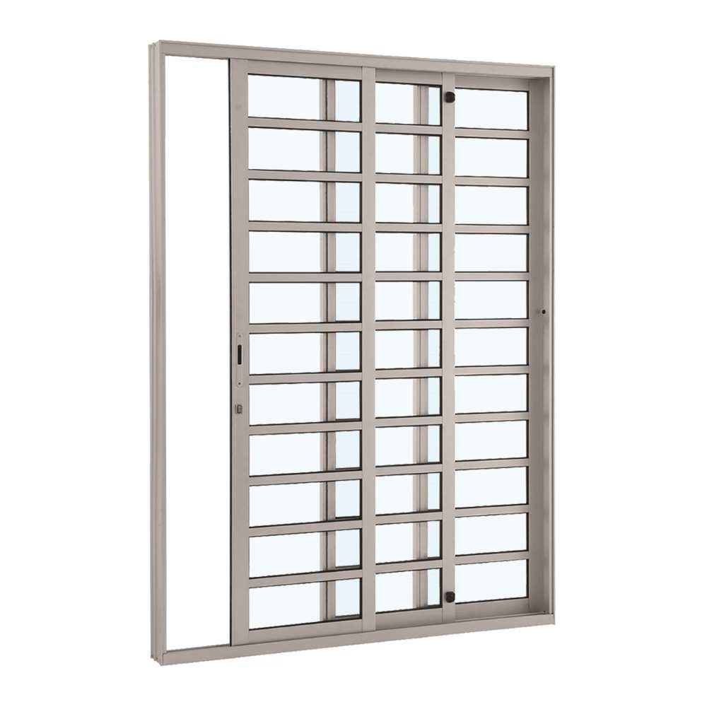 Porta De Correr Divisão Horizontal Alumínio 216 X 160 X 12,5 Cm 3 Folhas Direita Alumifort Sasazaki