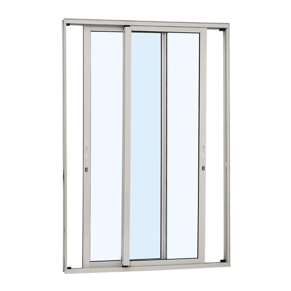 Porta De Correr Em Alumínio 216 X 160 X 9,2 Cm 2 Folhas Moveis Vidro Inteiriço Alumifort Sasazaki