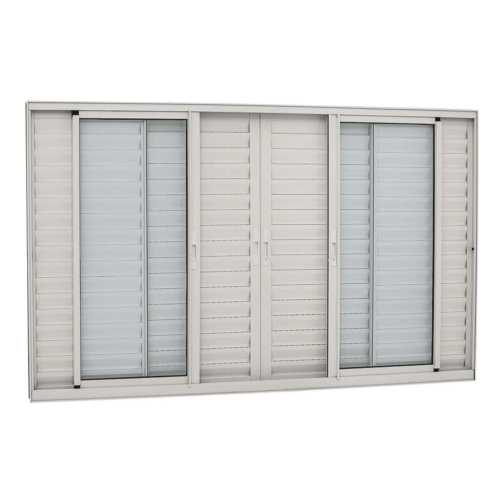Janela Veneziana Em Alumínio 100 X 150 X 8,7 Cm 6 Folhas Alumifort Sasazaki