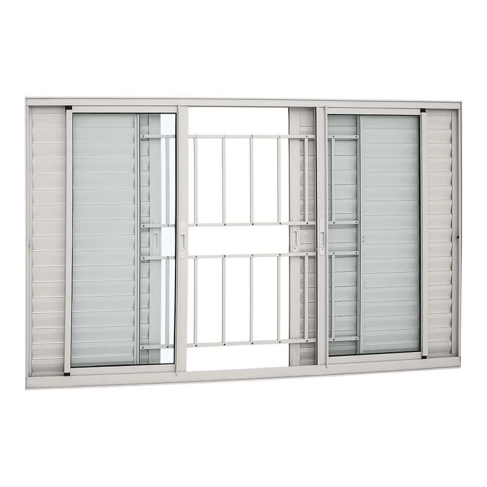 Janela Veneziana Grade Classic Em Alumínio 120 X 200 X 8,7 Cm 6 Folhas Alumifort Sasazaki
