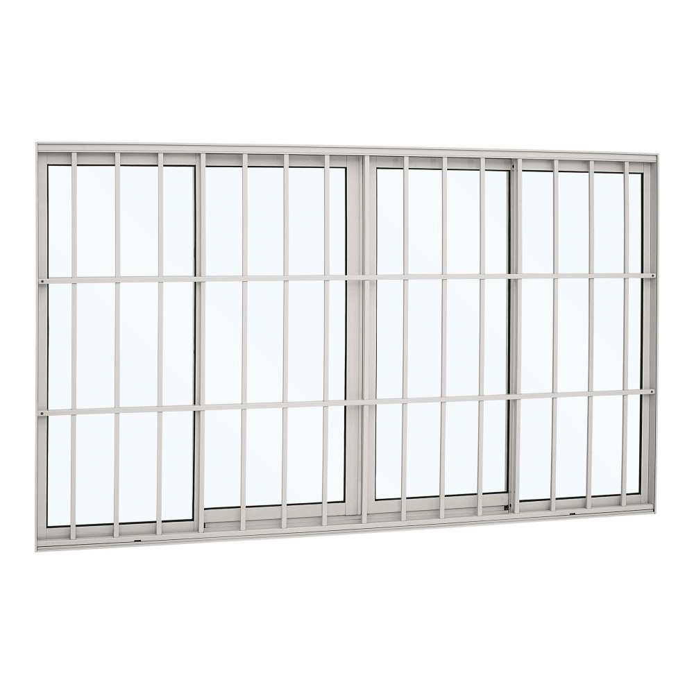 Janela De Correr Grade Classic Em Alumínio 120 X 150 X 9,4 Cm 4 Folhas Alumifort Sasazaki