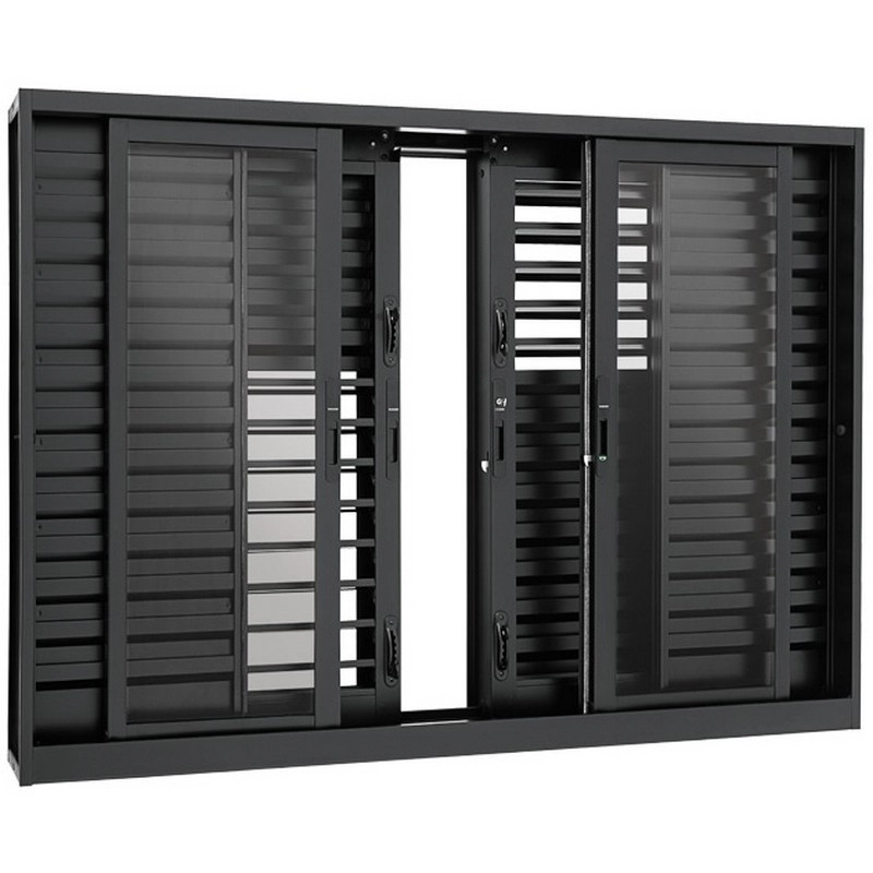 Janela Veneziana Multiflex Em Aço 120x200 Cm 6 Folhas Preta Prátika Sasazaki