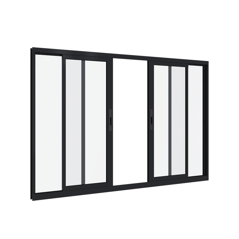 Janela De Correr Em Alumínio 100x150 Cm 4 Folhas Preta Alumifit Sasazaki