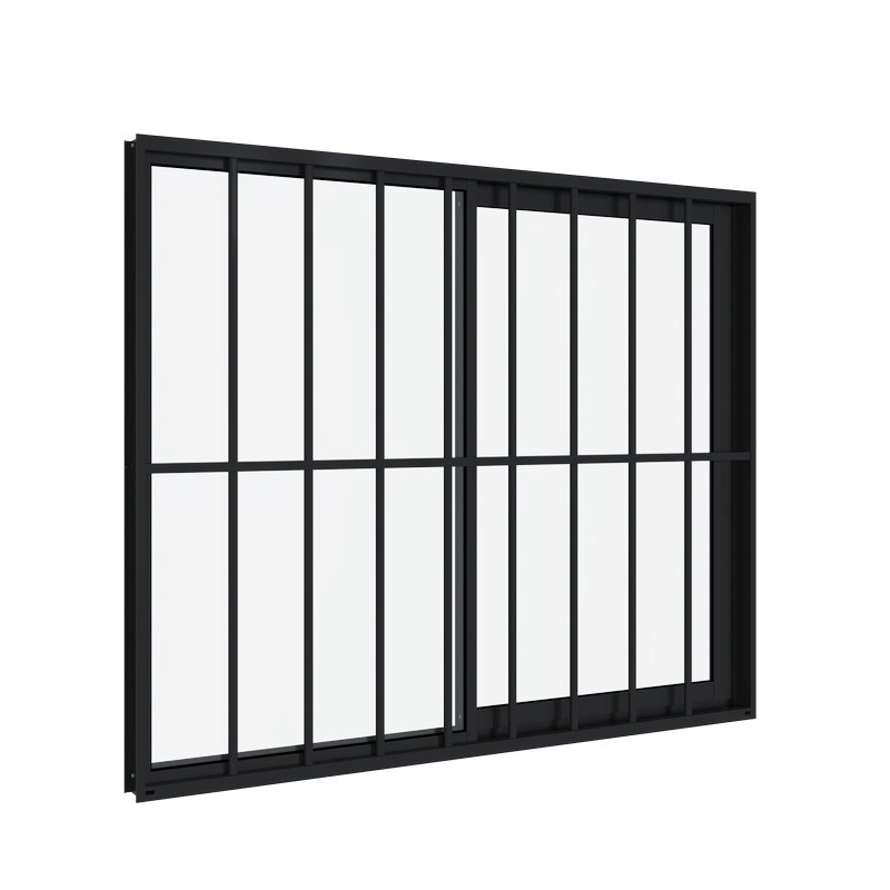 Janela De Correr Em Alumínio Grade Classic 100x120 Cm 2 Folhas Direita Preta Alumifit Sasazaki