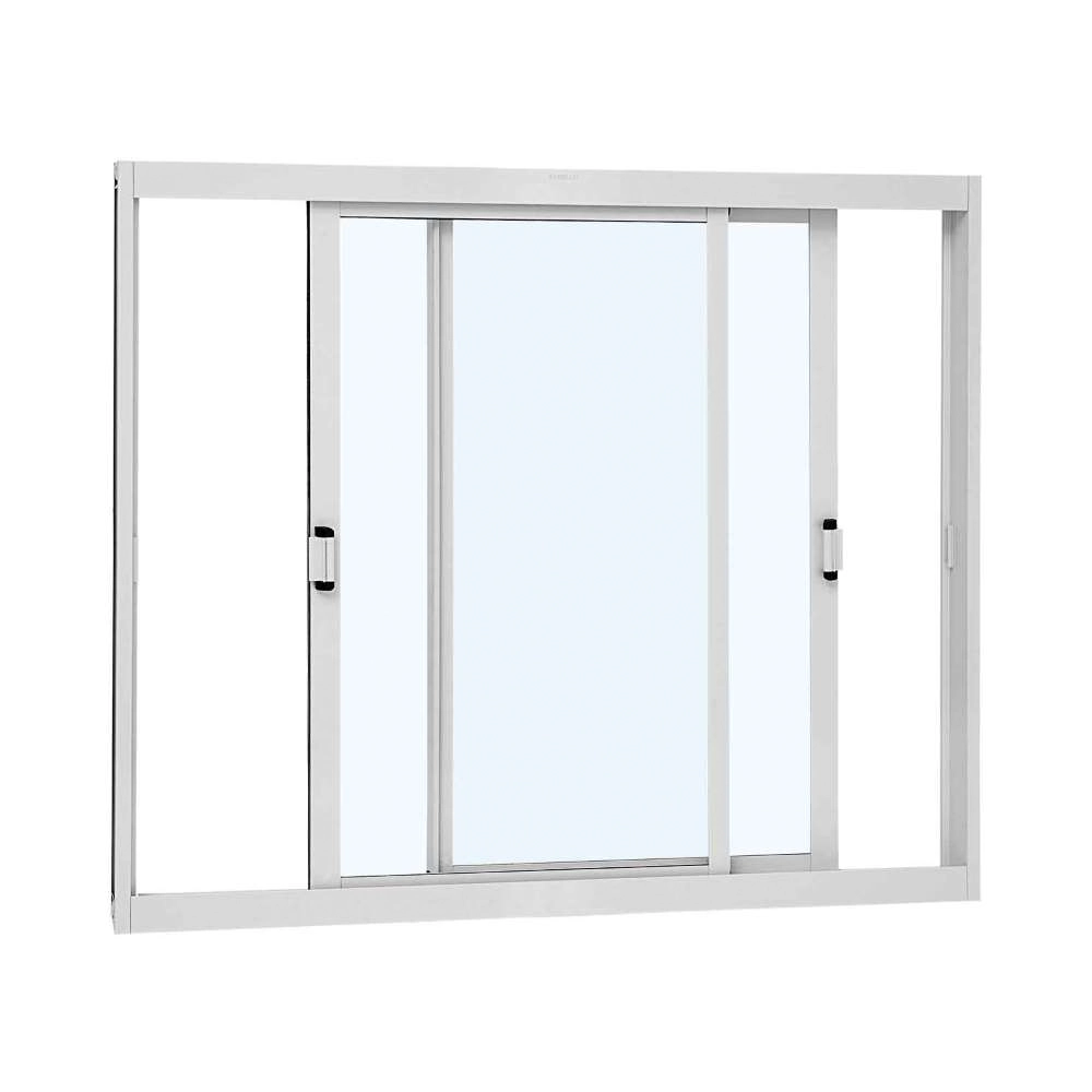 Janela De Correr Em Aço 100 X 150 X 8,1 Cm 2 Folhas Móveis Kompacta Sasazaki