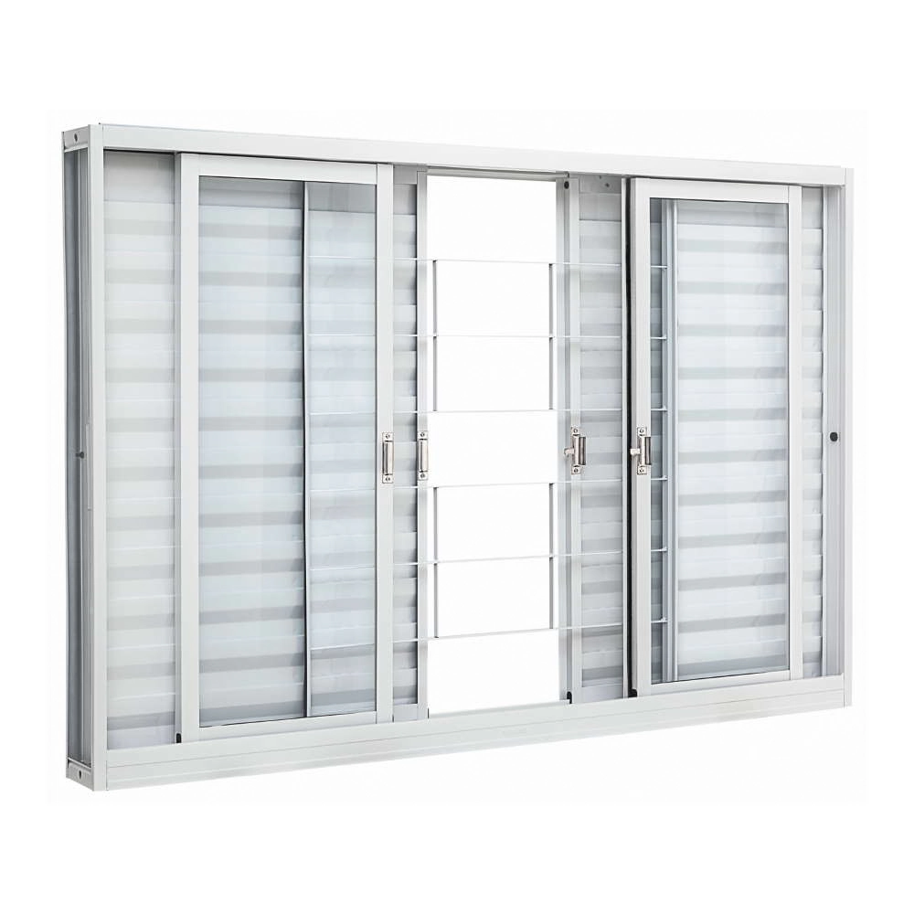 Janela Veneziana Grade Quadriculada Em Aço 100 X 150 X 12 Cm 6 Folhas Kompacta Sasazaki