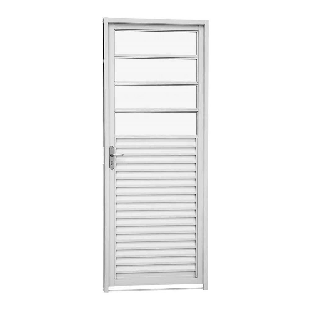 Porta De Giro Veneziana E Divisão Horizontal Em Aço 217 X 87 X 6,5 Cm Direita Kompacta Sasazaki