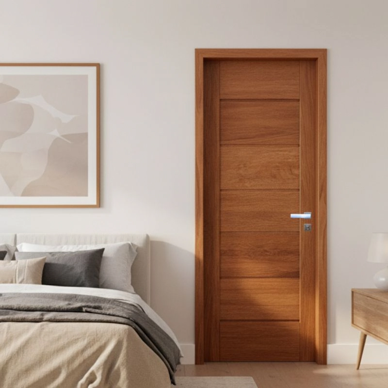 Porta Completa Bbb Linha Econômica 92x210cm Em Madeira Maciça Cedro Arana
