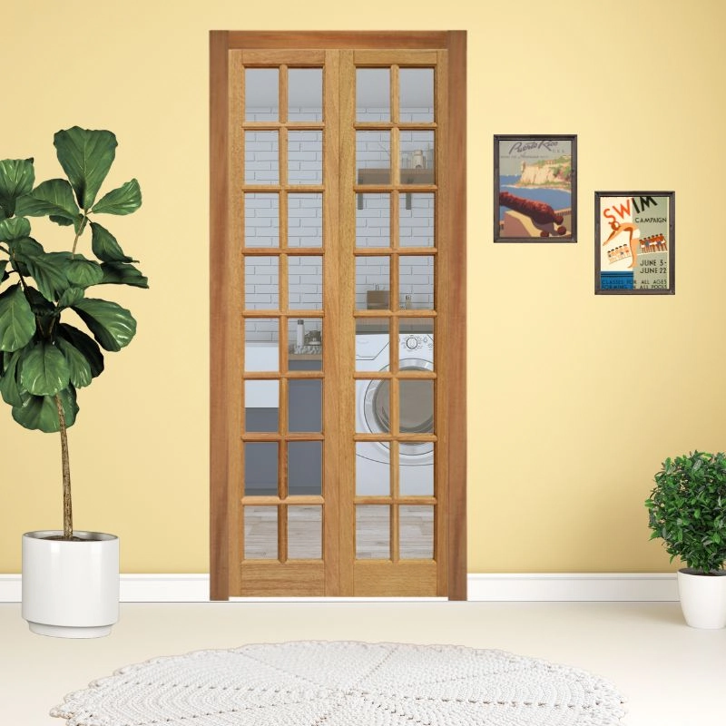 Porta Camarão Completa P/ 16 Vidros Kit Ouro Velho 80x210cm Em Madeira Maciça Cedro Arana