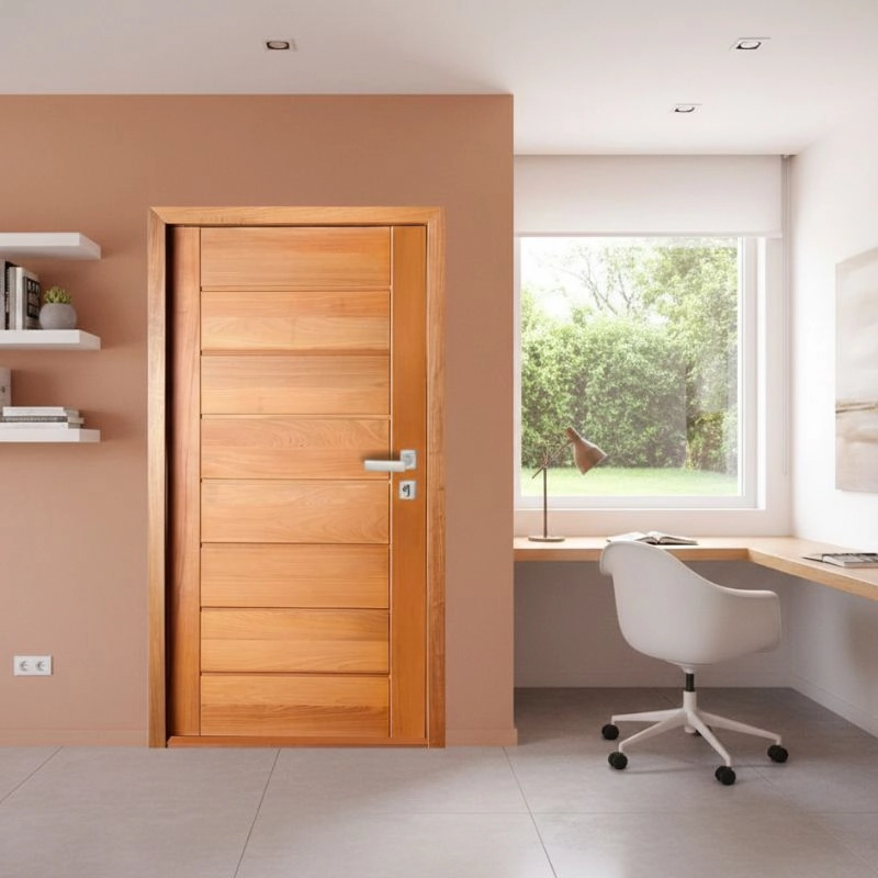 Kit Porta Completa Bbb 80x210cm Em Madeira Maciça Tauari Uniqdoor