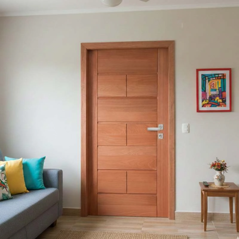 Kit Porta Completa Malta 90x210cm Em Madeira Maciça Angelim Uniqdoor