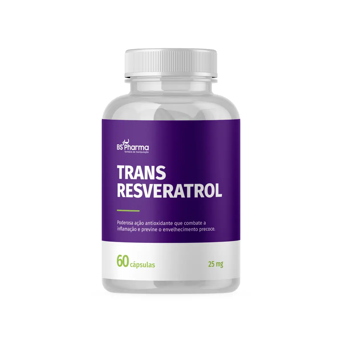 Resveratrol Transresveratrol 25 mg 60 Cápsulas BS Pharma