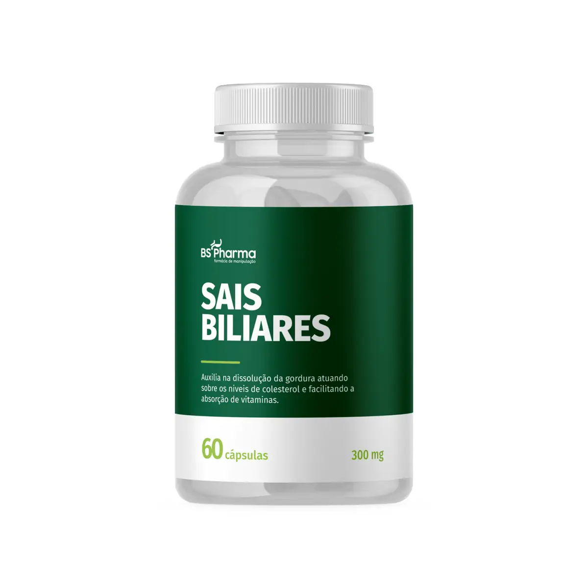 Sais Biliares 300 mg 60 Cápsulas BS Pharma