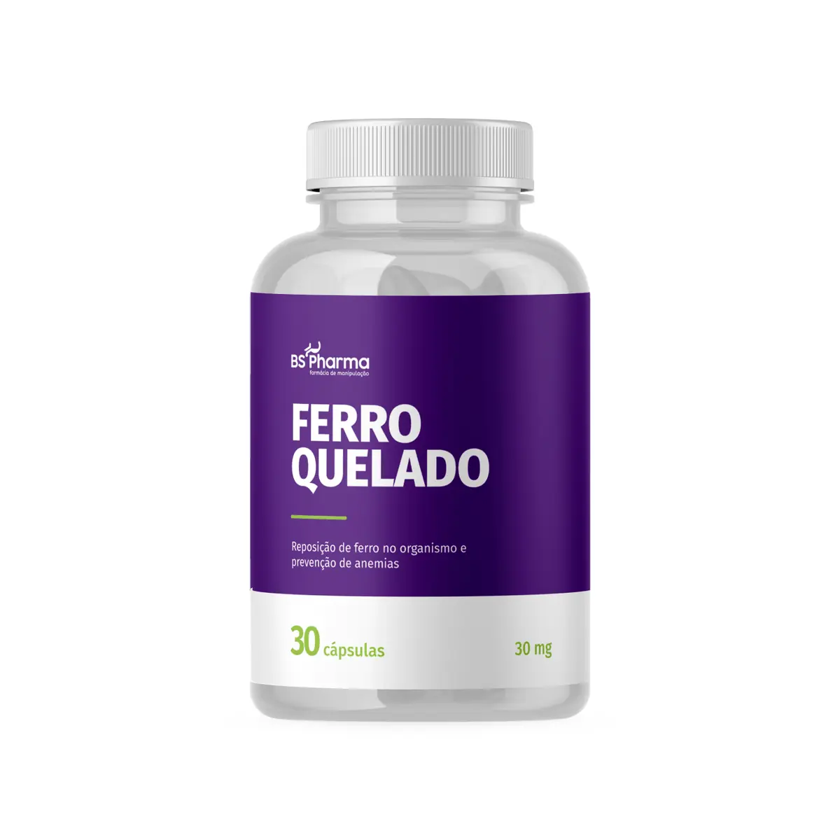 Ferro Quelado 30 mg 60 Cápsulas BS Pharma