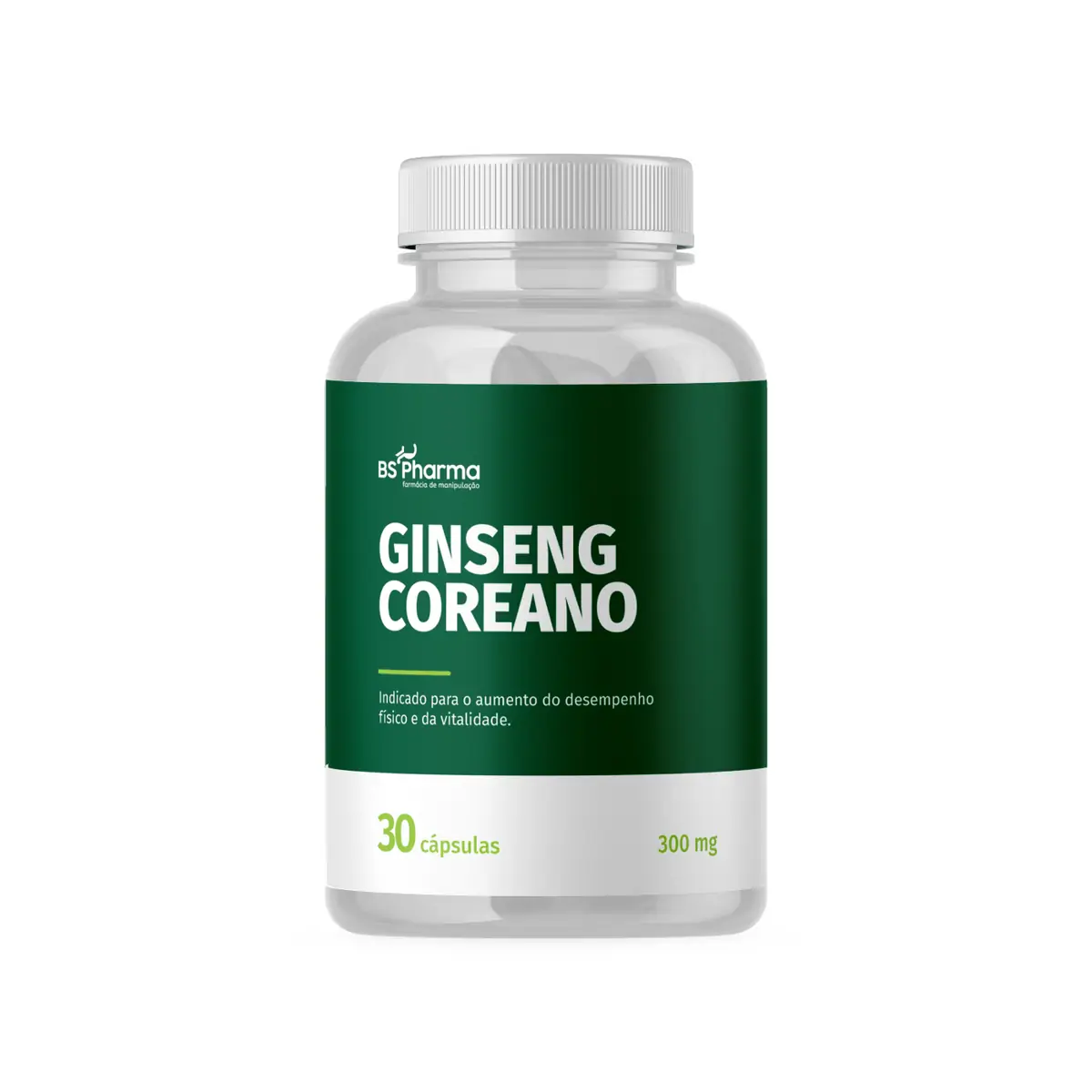 Ginseng Coreano Panax ginseng 300mg 30 Cápsulas BS Pharma