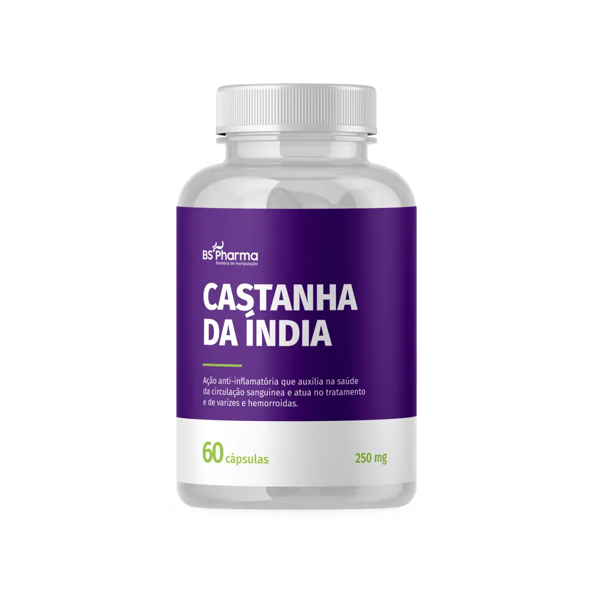 Castanha da índia 250 mg 60 Cápsulas BS Pharma