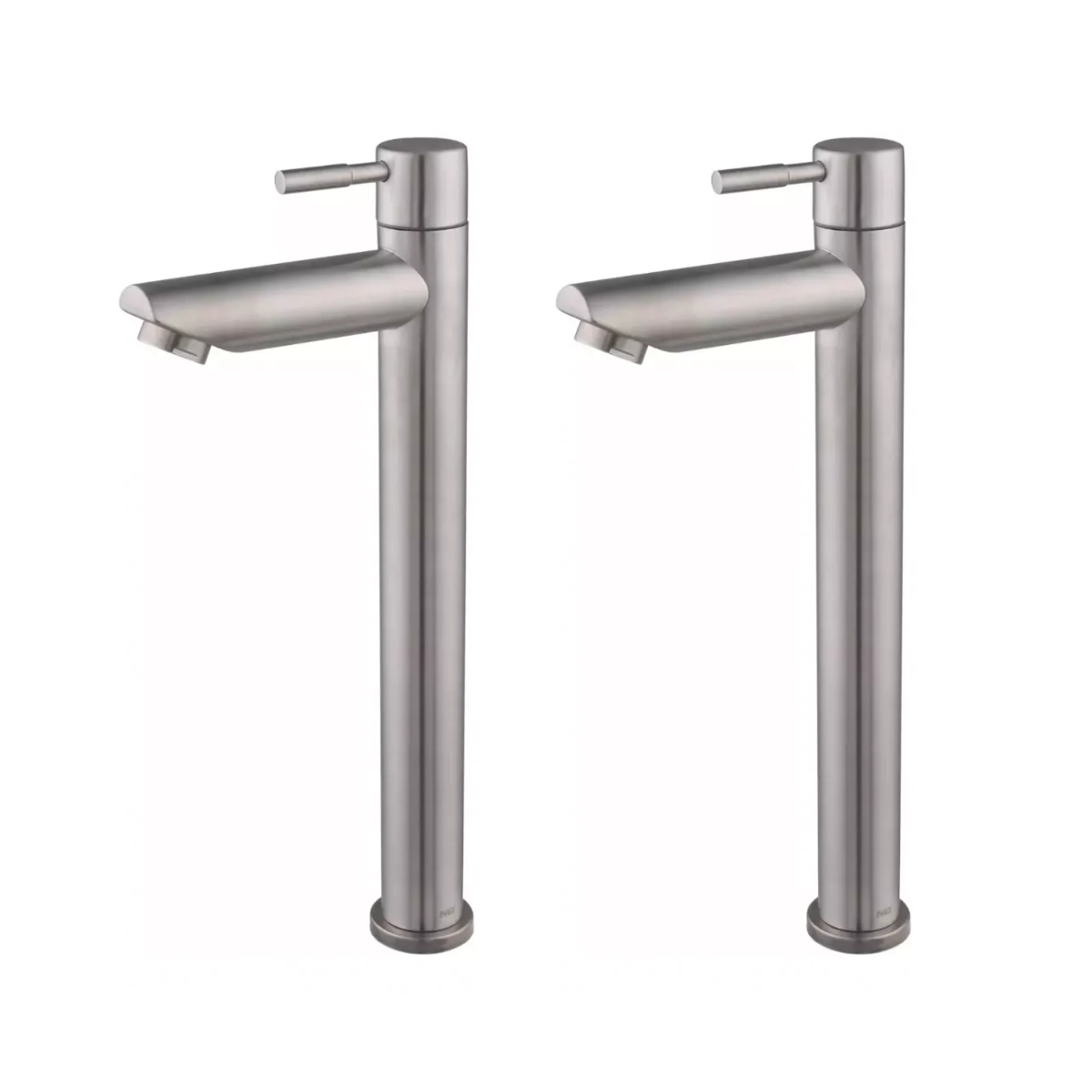 Conjunto Torneira Banheiro Lavatorio Bica Alta 1/4 De Volta Inox Escovado