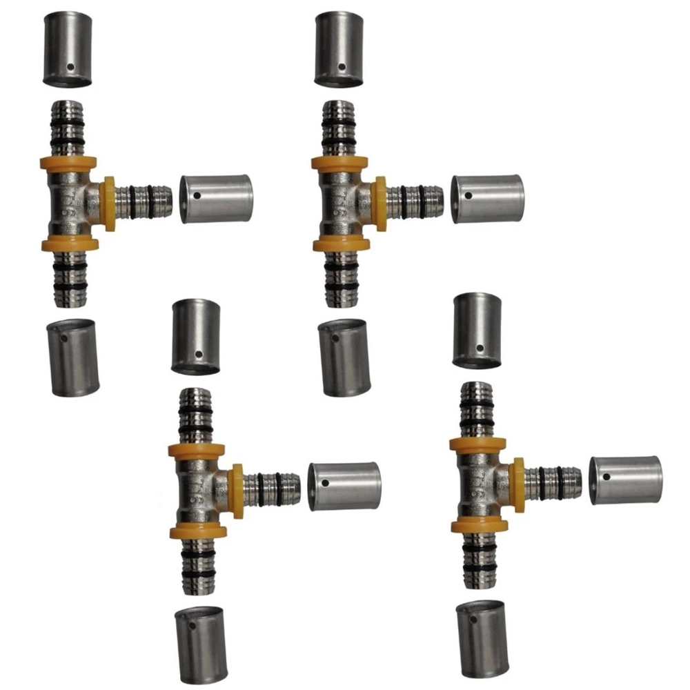 Kit 4 Te Tee Gás Encanado 16-16 16mm Tubo Pex Multicamadas