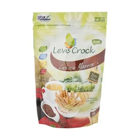 Biscoito Palito Salgado Linhaça Marrom Sem Glúten Leve Crock 150g